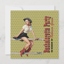 polka dots cowgirl westernare bachelorette inbjudningar