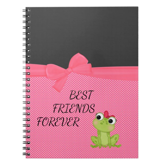 Polka dots, Cute Froggy-Motivational message Anteckningsbok (Framsidan)