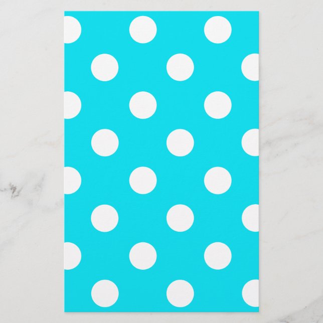 Polka dots cyan hex-kod 00E3F4 Brevpapper (Framsida)