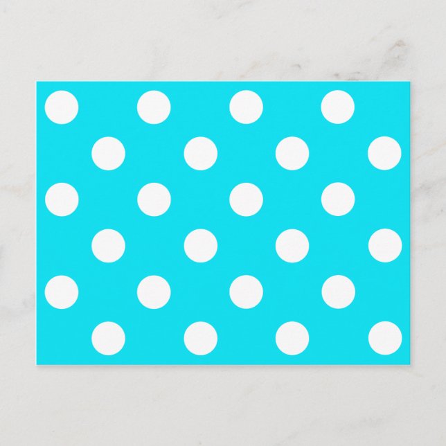 Polka dots cyan hex-kod 00E3F4 Vykort (Framsida)