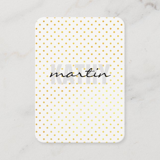 Polka dots Fet och kursiv text Visitkort (Framsida)