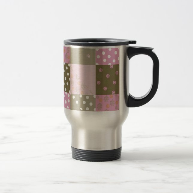 Polka dots Flowers Brown Rosa Quilt Resemugg (Höger)
