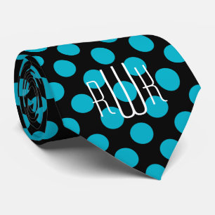 Polka dots för initialerAquasvart Slips