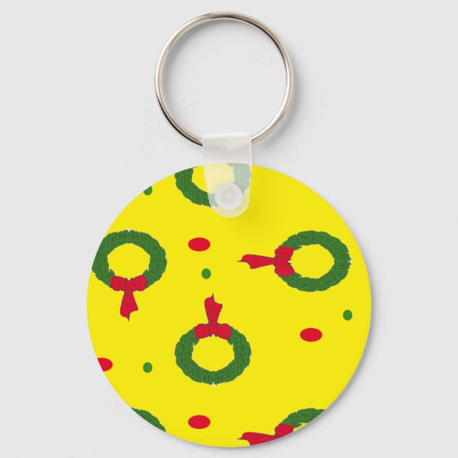 Polka dots för julkrans nyckelring (Framsida)