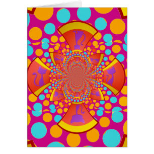 Polka dots för kricka för kattungeKaleidoscope Hälsningskort