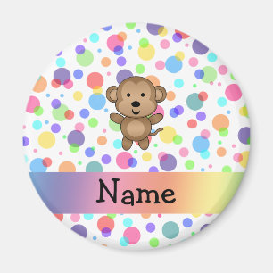 Polka dots för regnbåge för personlignamnapa magnet