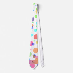 Polka dots för regnbåge för personlignamnapa slips