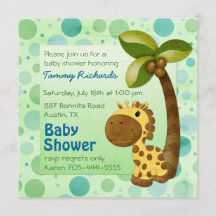 Polka dots Giraffe - Neutralt Baby Shower
