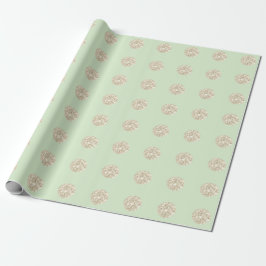 Polka dots Glitter Sparkly Mint Grönt Pastel Ivory Presentpapper