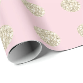Polka dots Glitter Sparkly Pastel Rosa  Elfenbensk Presentpapper