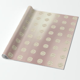 Polka dots Glitter Sparkly Pearl Ro Pastel Ivory Presentpapper