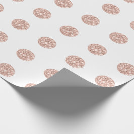 Polka dots Glitter White Spark Guld Möhippa Bröllo Presentpapper