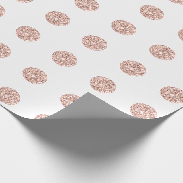 Polka dots Glitter White Spark Guld Möhippa Bröllo Presentpapper (Hörn)