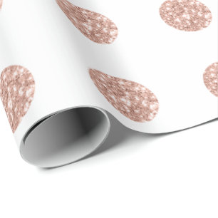 Polka dots Glitter White Spark Rosa Möhippa  Presentpapper