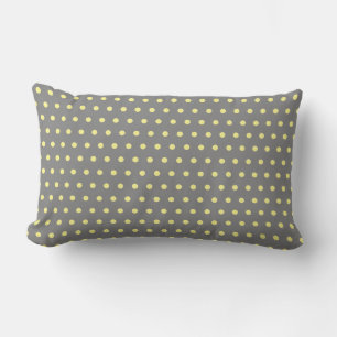 Polka dots Grått-Grått-Anpassningsbar, liten Gult Lumbarkudde