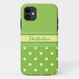 Polka dots grönt vit iphone case