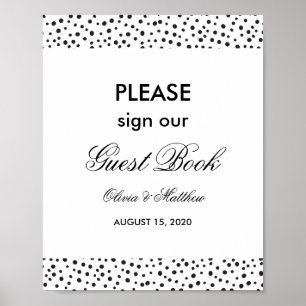 Polka dots. Guest bok bröllop Poster