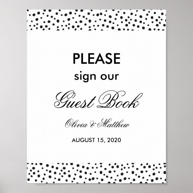 Polka dots. Guest bok bröllop Poster (Framsidan)