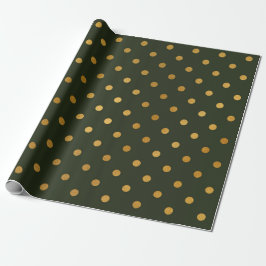 Polka dots Guld Grönt Cali Woodland Salvia Presentpapper