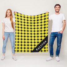 Polka dots gult och Svart anpassat namn