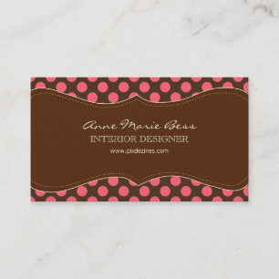 Polka dots hallon Choklad affärskort Visitkort