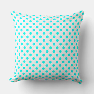 Polka dots i Light Blue on White Kudde