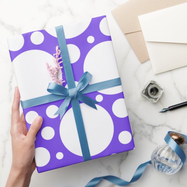 Polka dots i Lila och vit Presentpapper (Gifting)