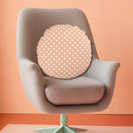 polka dots i Peach Fuzz Rund Kudde