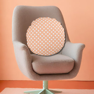polka dots i Peach Fuzz Rund Kudde