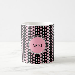 Polka dots i Rand Monogrammed Mugg