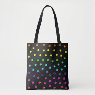 Polka dots i regnbåge, färsk metalldesign tygkasse