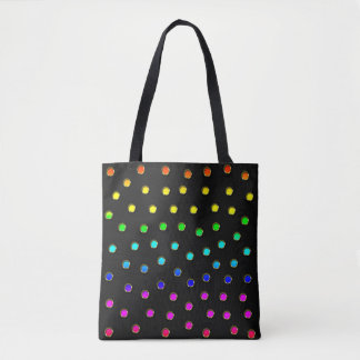 Polka dots i regnbåge, färsk metalldesign tygkasse