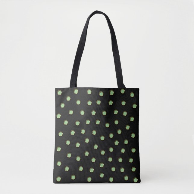 Polka dots i Sage Recep Metallic Design-utseende Tygkasse (Framsida)