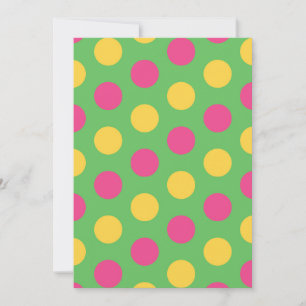 Polka dots i Shock rosa och Gult av grönt kalk Inbjudningar