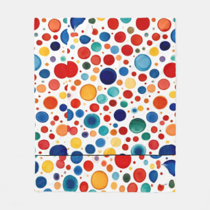 POLKA DOTS i STIL VATTEN FÄRG Fleecefilt