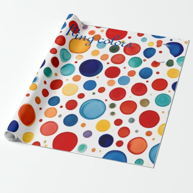 POLKA DOTS i STIL VATTEN FÄRG Presentpapper (Utrullad)