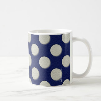 Polka dots i vitt läder kaffemugg