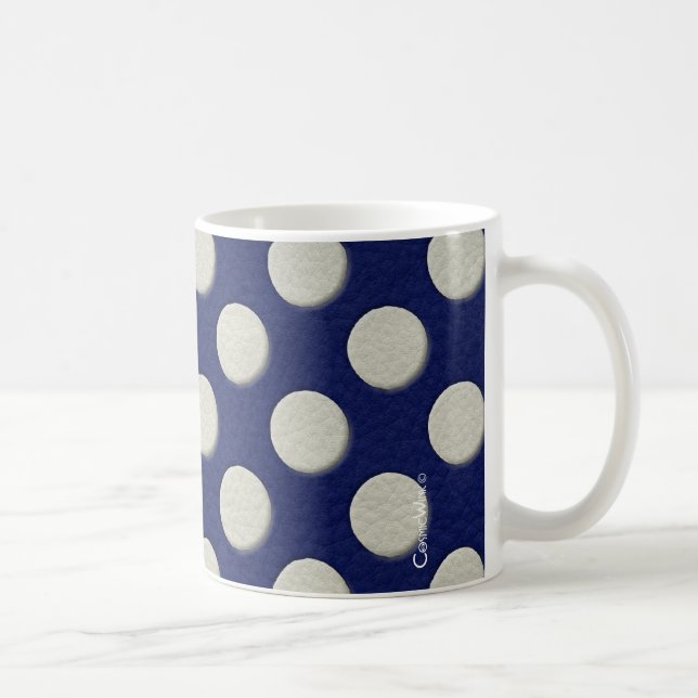 Polka dots i vitt läder kaffemugg (Höger)