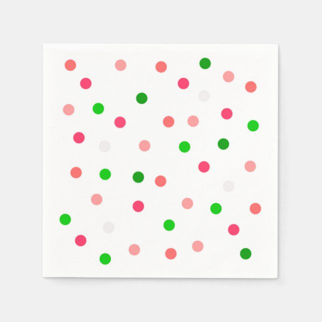 Polka dots i Watermelon Färg Pappersservett (Framsidan)