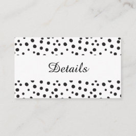 Polka dots. Information om Svarta och vita Bröllop Tilläggskort