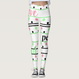 Polka dots Kärlek Monogram Initial Leggings