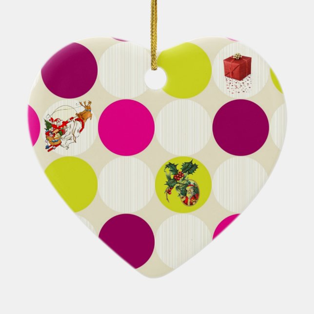 Polka dots Keramisk julprydnad Julgransprydnad Keramik (Baksidan)