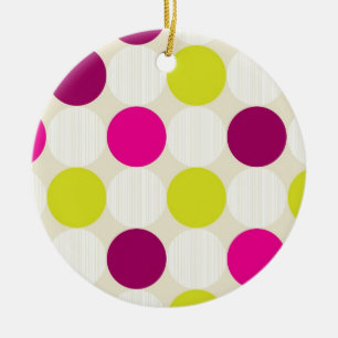 Polka dots keramisk prydnadsföremål julgransprydnad keramik