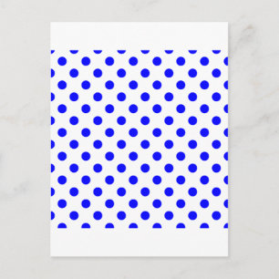 polka dots Large - Blå på vitt Vykort