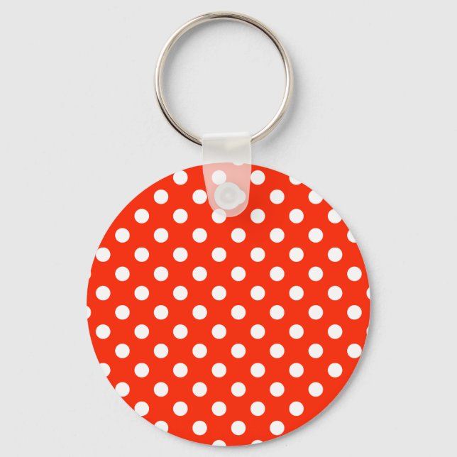 Polka dots Large - vit på Scarlet Nyckelring (Framsida)