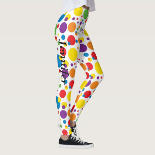 Polka dots Leggings DITT NAMN Womens Anpassningsba