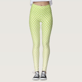Polka dots Lemon Grönt Gradient Leggings