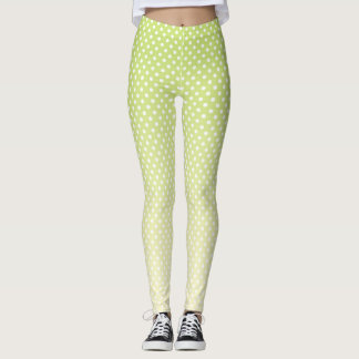 Polka dots Lemon Grönt Gradient Leggings