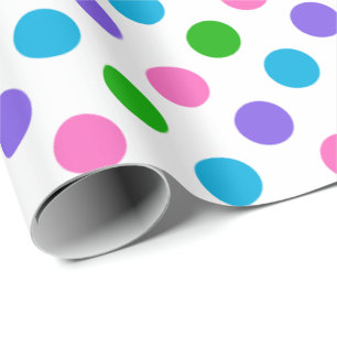 Polka dots (lilor, rosor, blått och grönt) presentpapper
