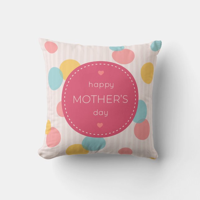 Polka dots Lycklig Mors dag | DEKORATIV KUDDE (Framsida)